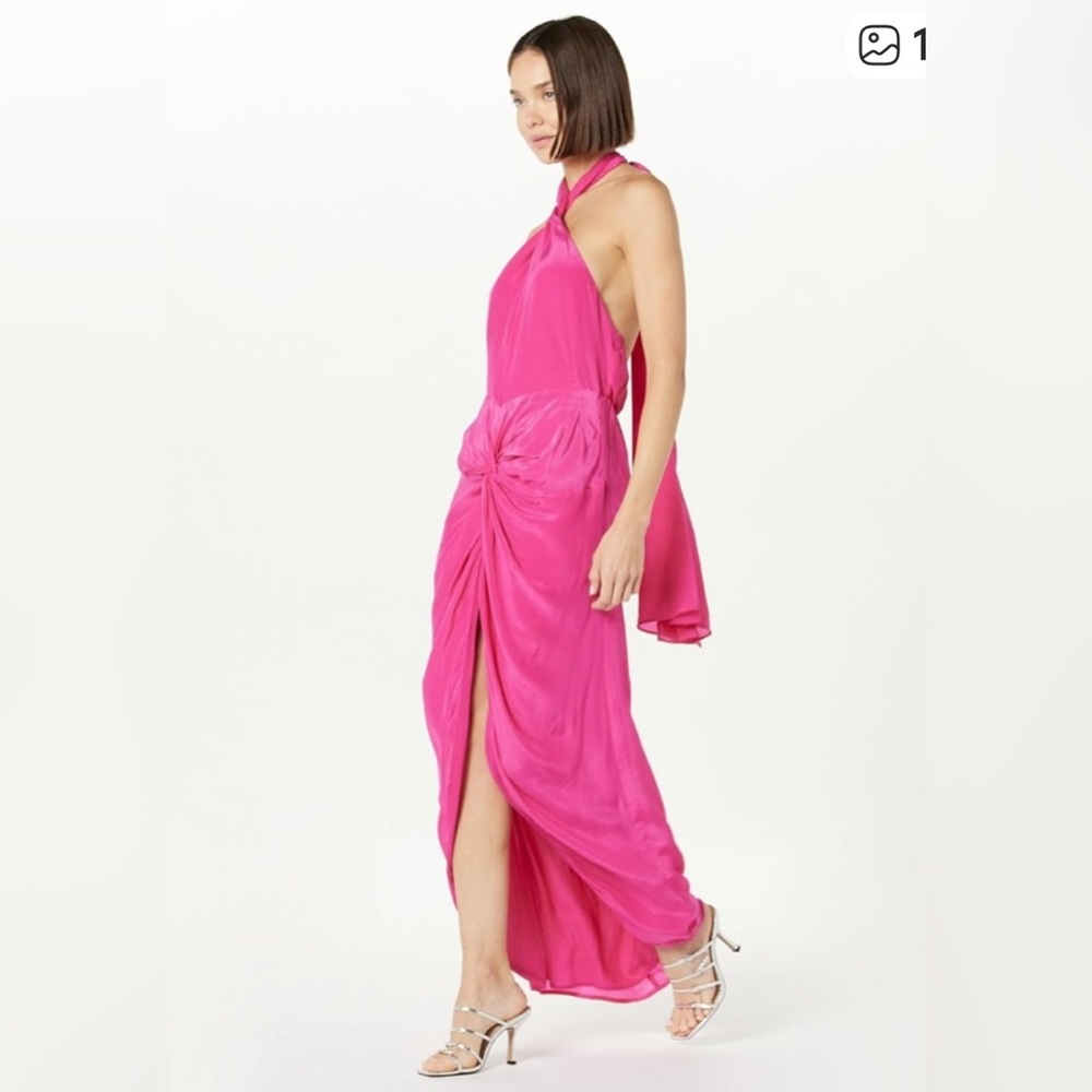 The DROP / Halter Swirl  Waist / Slim Dress / Beetroot / NWT / large